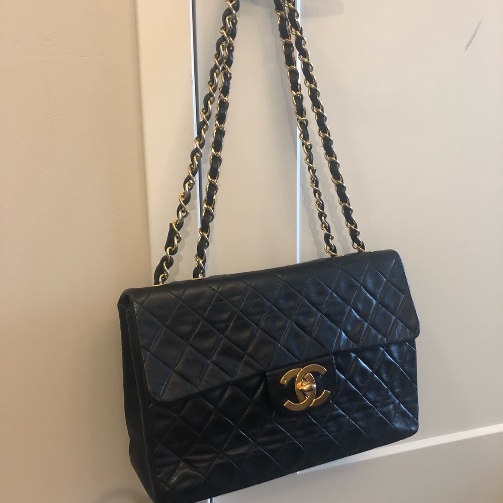 Authentic Chanel maxi lambskin bag